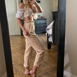 MAJORELLE Tristan Crop Pant in Tan Ditsy Size XS